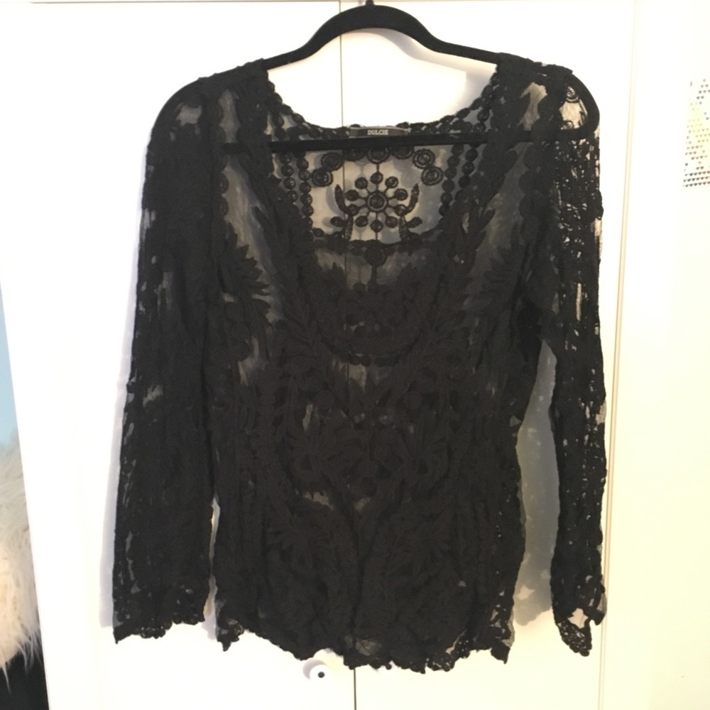 Dulcie Black lace long sleeve